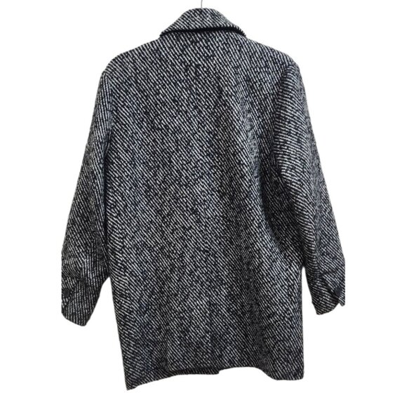 SUNCOO Paris Manteau Edison Coat Jacket T1 Women Black White Tweed Wool Blend - Picture 8 of 16